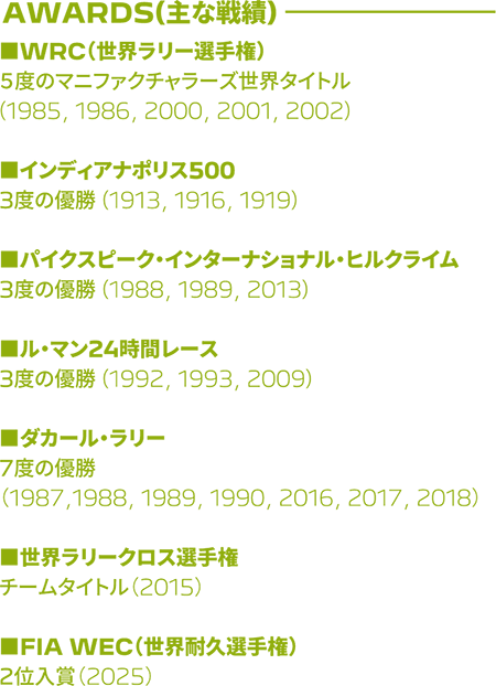 AWARDS(主な戦績)